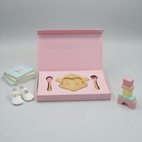 Cute monkey-shaped baby feeding plate with fork & spoon