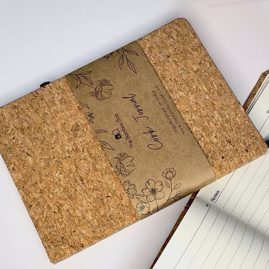 Handmade cork diary – sustainable eco-friendly notebook and journal made in India.