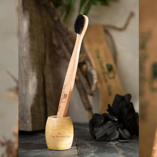 Neem Wood Toothbrush | Curve Handmade Handle | Charcoal Infused Bristles