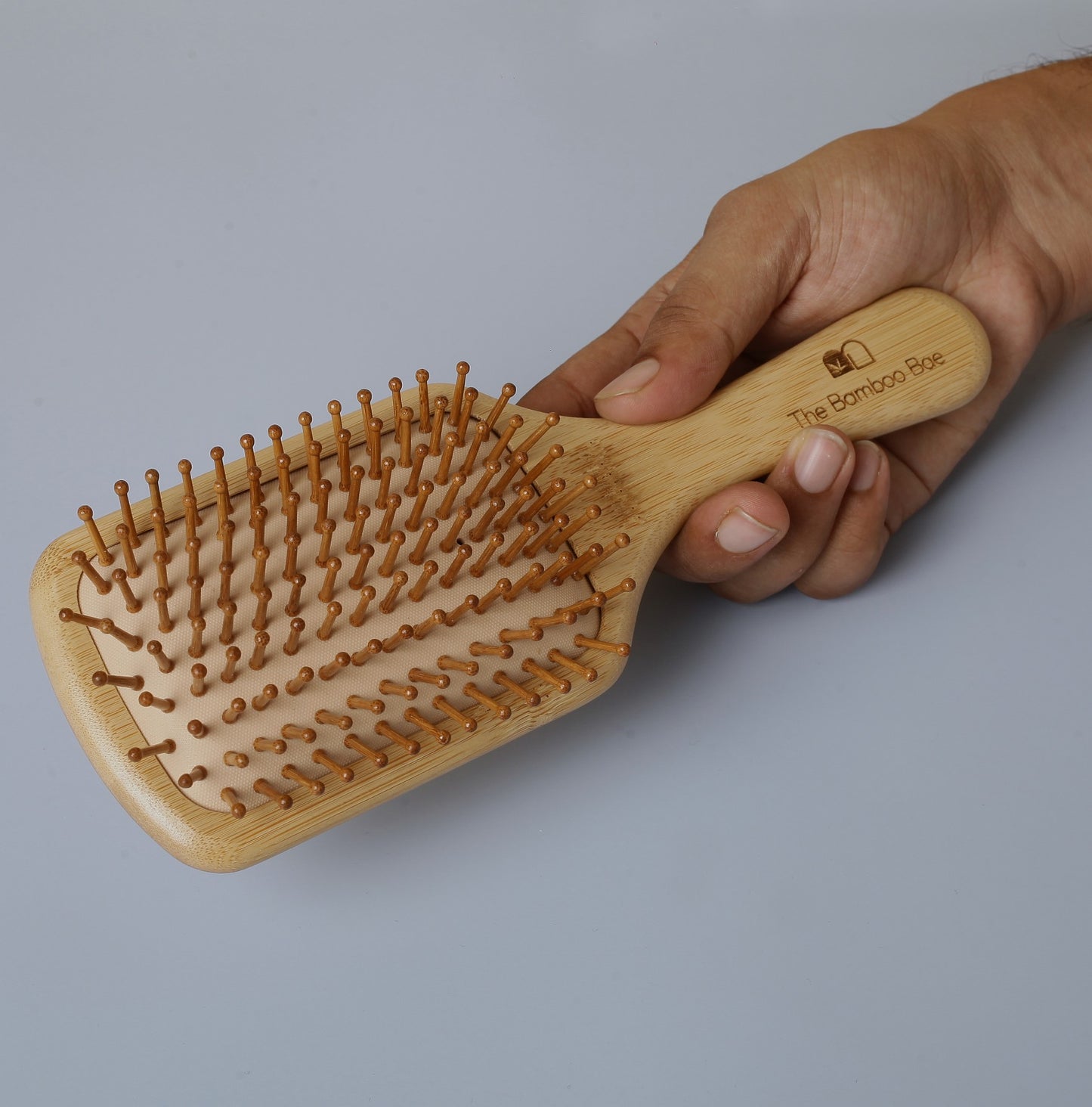 Bamboo Paddle Hair Brush | Bamboo Bristles Detangling Comb | With Cotton Pouch