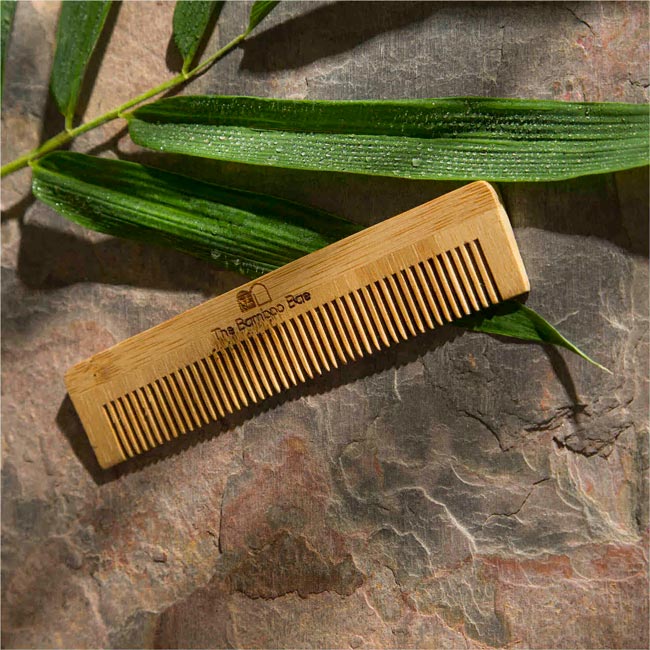 Bamboo Comb | Non Static & Sleek Travel Comb | Pocket Size & Travel Friendly Bamboo Comb image 1