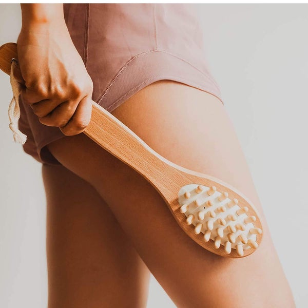 Body Bath Brush | 2 In 1 with Free Loofah | Exfoliating Wet & Dry Bath Body Brush with Handle