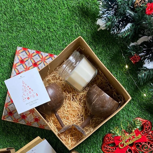 Sustainable Festivity Set | Sustainable Celebration with Wine Glasses & Soy Candle